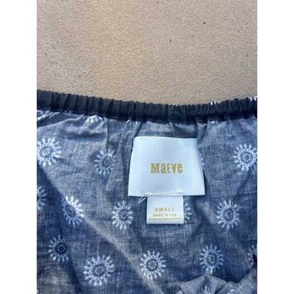 Maeve Anthropologie Women's Top Off Shoulder Boho Floral Peasant Black Sz. Small - Picture 2 of 3